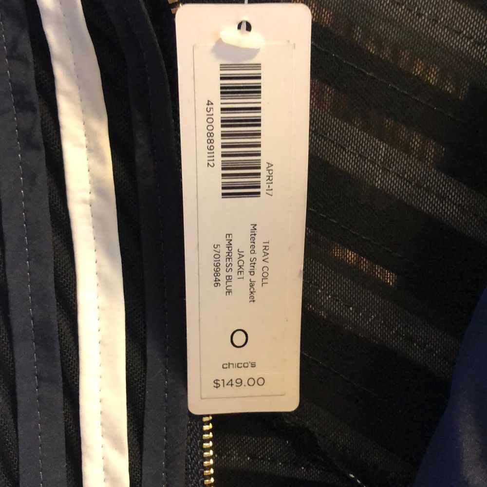 🆕CHICOS TRAVELERS STRIPE JACKET - Picture 3 of 7